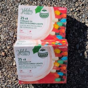 New 2 Boxes Of Multicolored Ceramic C9 Christmas Lights